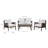 4-Piece Acacia Wooden Patio Conversation Set With Thick Cushions & Matching Coffee Table
