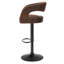 Ensemble de 2 tabourets de bar réglables George avec accoudoirs à dossier George, tabourets pivotants en cuir synthétique à hauteur de comptoir avec repose-pieds, îlots de cuisine pour la salle à manger, bar maison, café, brun-1011980004-1069806058