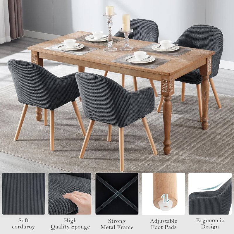 Osuna 49 cm H Full Back Armchair, 2, Dark Grey