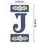 Sevillano 2.13" x 4.38" Ceramic Floral Address Letter Wall Tile in White/Blue