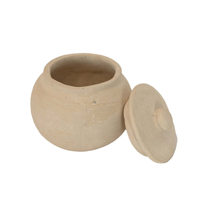 Foreside Home & Garden Round Decorative Canister with Lid Paper Mache