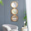 Miroir mural 3 pièces dans un cadre rectangulaire doré, décoration murale pour le salon de la chambre à coucher