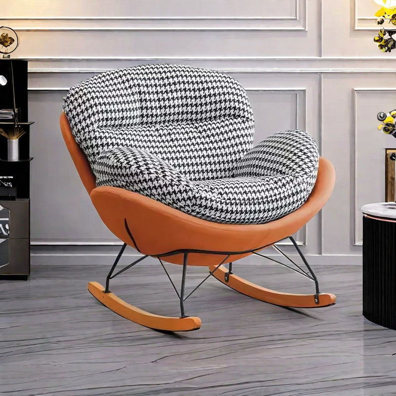 Chaise berçante simple en treillis simple, Orange