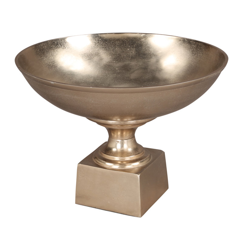 Kenosha Handmade Aluminum Decorative Bowl, Gold
