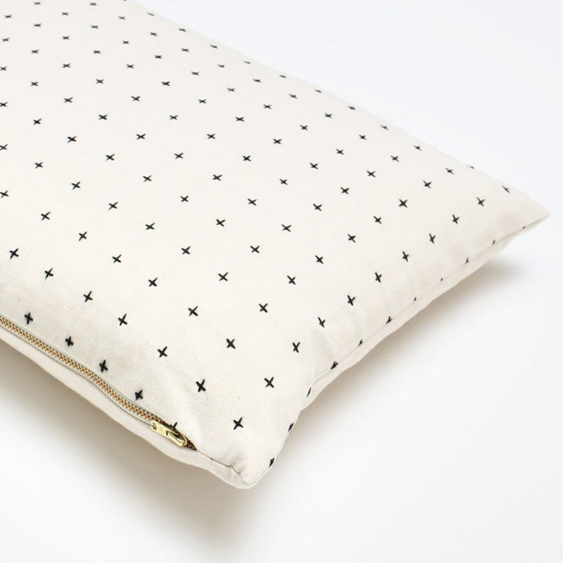 Lumbar Pillow Cover & Insert, Bone, 12" H x 16" W