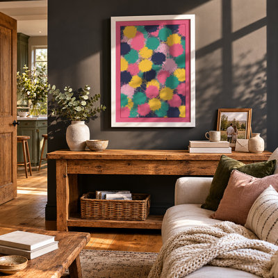 Rainbow Circles Maximalist - Framed Print