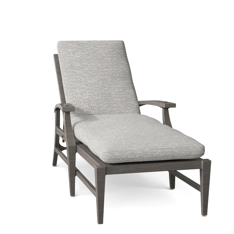 Croquet Aluminum Outdoor Chaise Lounge, No Welt, Slate Gray, Tweed Toffee