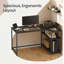 Corner Computer Desk With Adjustable Storage Shelves, L Shaped Gaming Table For Office-761069462-761069463