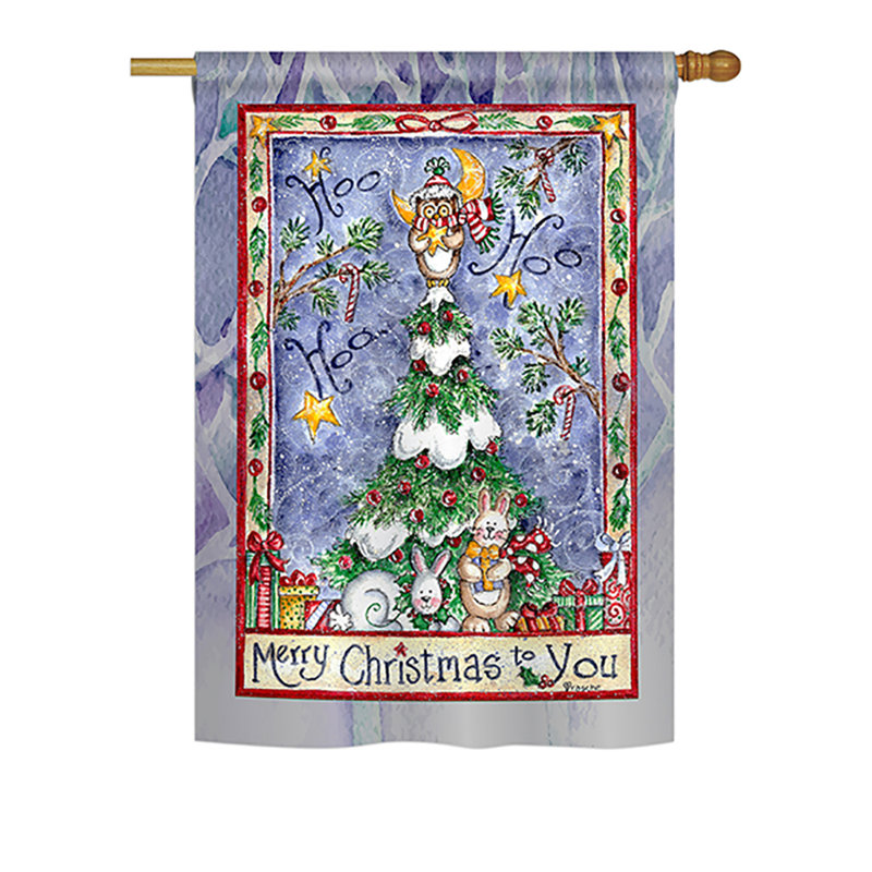 Drapeau de maison en polyester à 2 côtés merry christmas to you, H 18,5 po x l 13 po