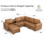 Canapé modulaire en forme de V de 105 po de large avec siège et console de 105 po, brun-155280515