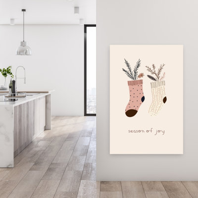 Cozy Holiday Socks Rustic Abstract Contemporary Nature Winter, impression d'art mural