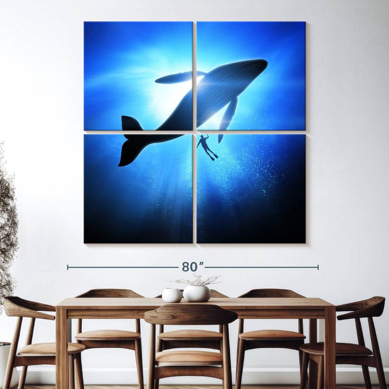 Brampt Diver And Humpback Whale, 74" H x 74" W