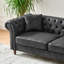 Fauteuil à 2 places moderne noir Mid-Century de 66 po avec structure en bois massif et en tissu de haute technologie, accoudoirs roulés, convient à un appartement, siège mi-moelleux, coussins décoratifs noirs, conception européenne