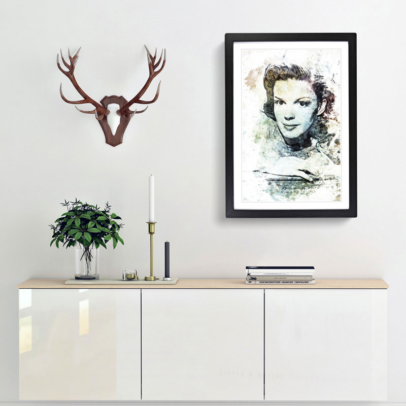 Judy Garland in Abstract - Framed Print, 76cm H x 50cm W x 2cm D, Black