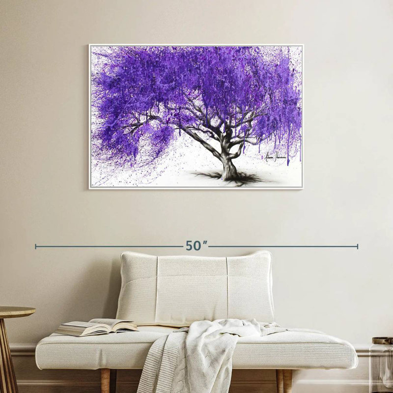Rendez-vous au Jacaranda, Cadre flottant blanc, 40 po x 27 po