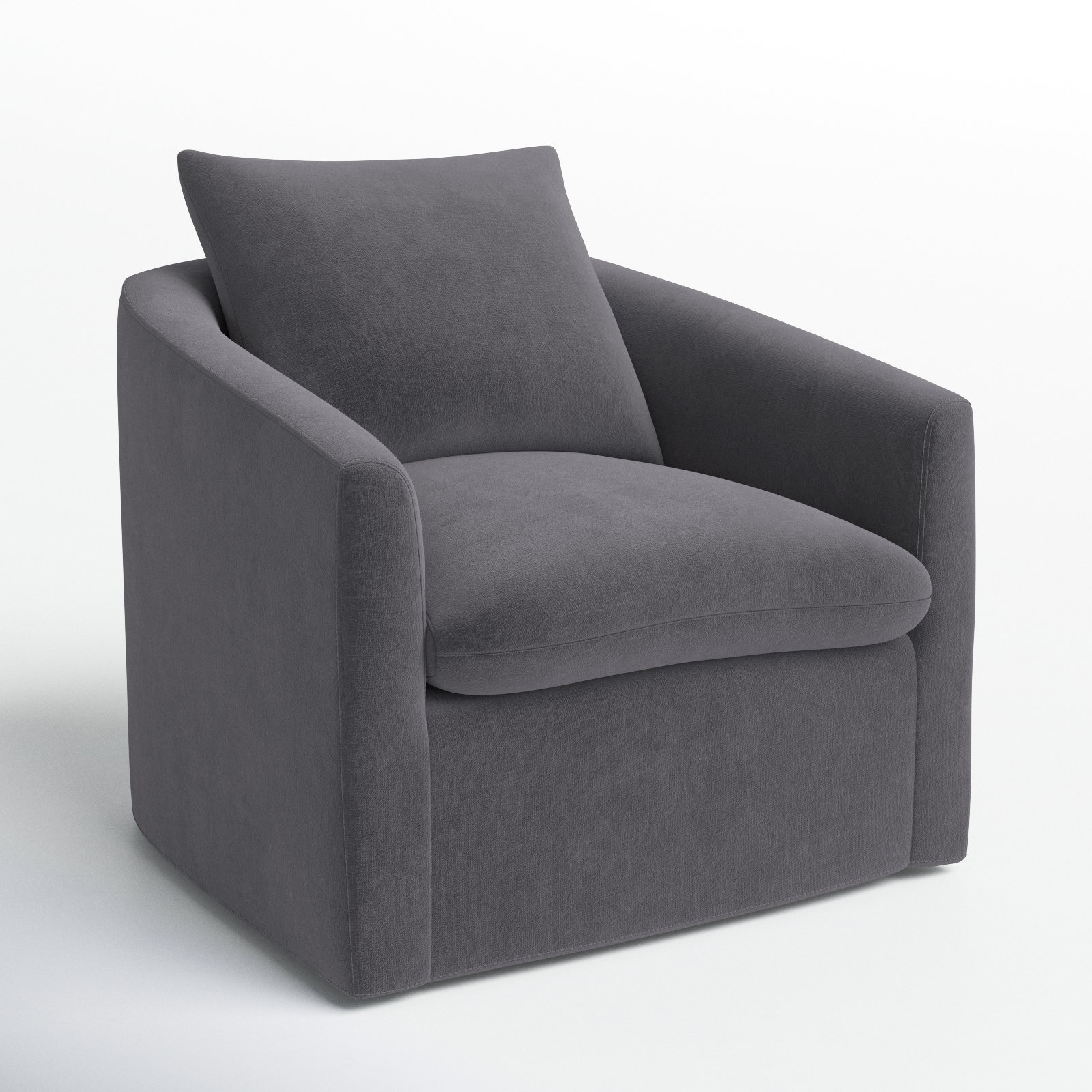 Menta Linen Swivel Barrel Chair, Capricorn Charcoal Canvas