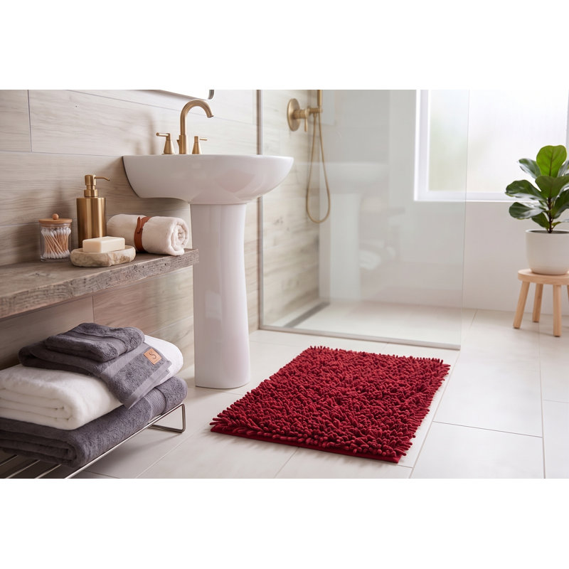 Tapis décoratif à poils longs rouge, Rectangle 2 pi x 3 pi