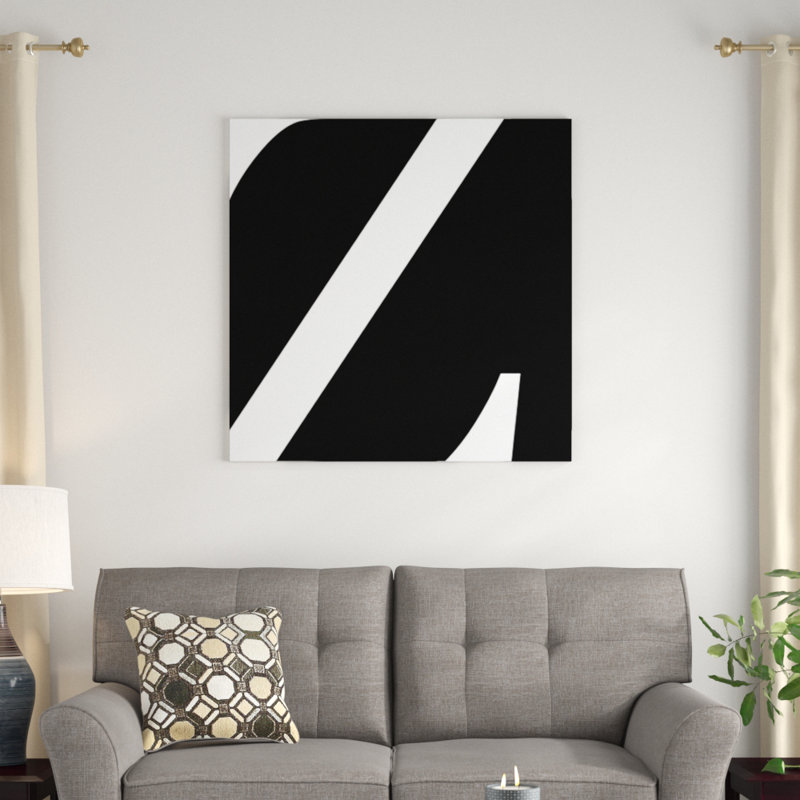 « the type », art textuel sur toile en noir et blanc, H 12 po x l 12 po x P 0,75 po, Z
