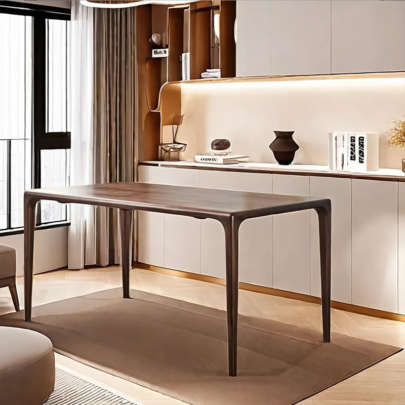 Table de salle à manger classique en bois de noyer au design intemporel, H 29,52 po x L 55,11 po x l 27,55 po