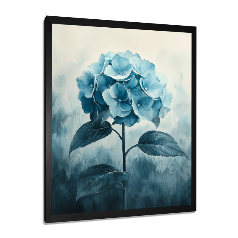 Preglo - impression sur toile florale, Noir, H 20 po x l 12 po, Picture Framed
