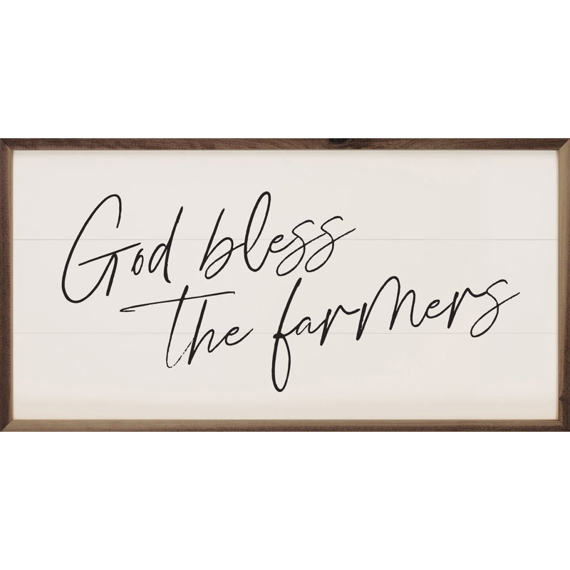 God Bless The Farmers Script - blanc, H 12 po x l 24 po