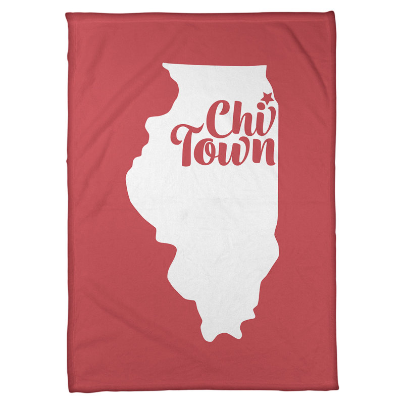 Couverture de polaire chicago de la maison, 50 po x 60 po, Rouge