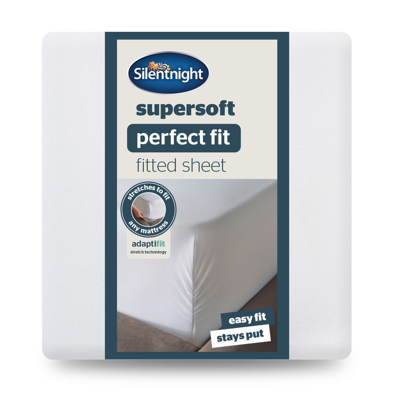 Silentnight Supersoft Perfect Fit Fitted Sheet, Double, White