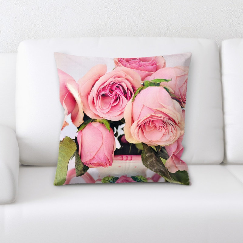 Housse et insert de coussin carré Roses