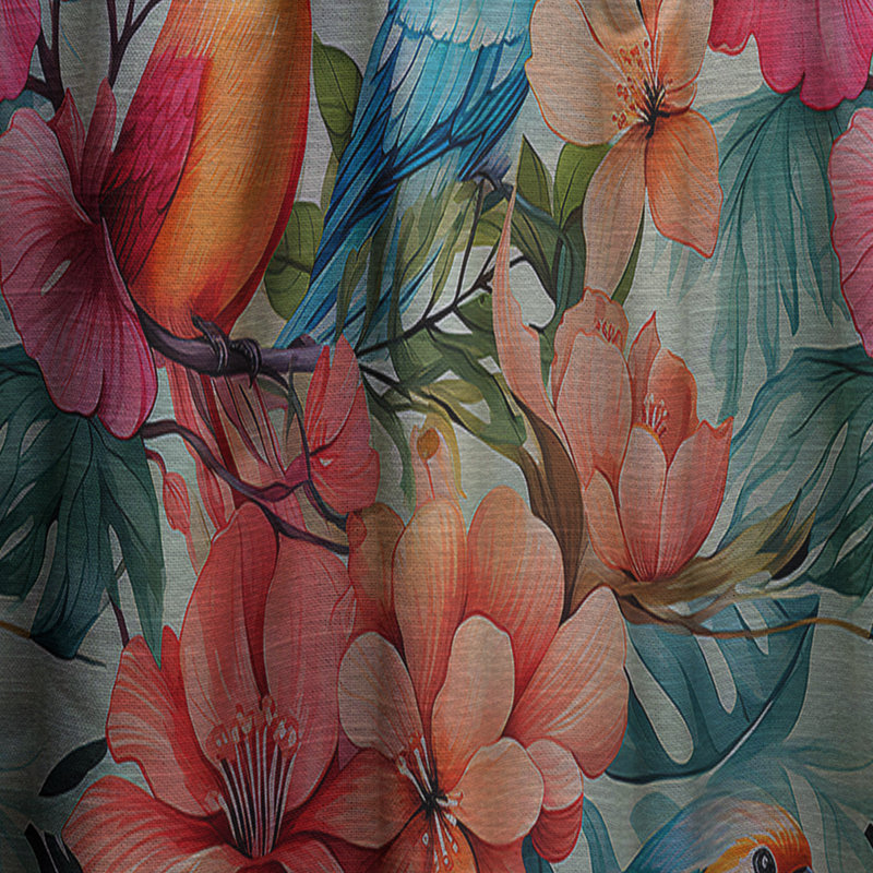Tropic Dreams - Motif tropical - Rideau floral - Velours obscurcissant - 1 panneau, L 52 po x L 95 po