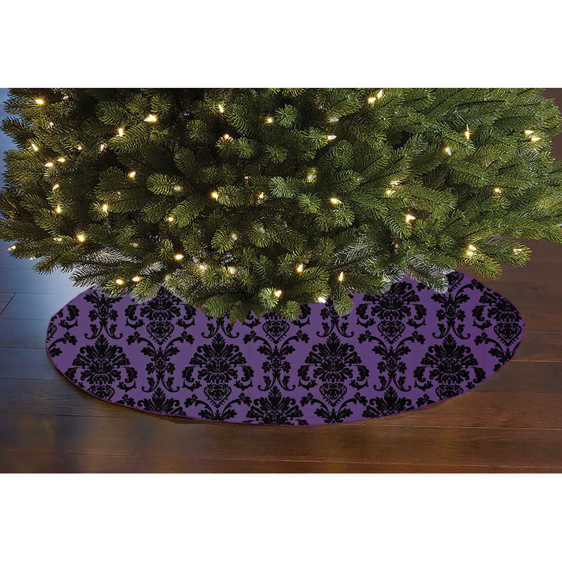Jupe d'arbre de Noël 58 po Popeline, Prune