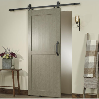 Montana 84" Hollow Paneled Barn Door Kit with Installation Hardware