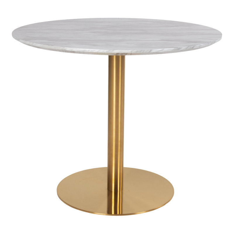 Larkste Round Dining Table, 75cm H x 90cm L x 90cm W, Gold