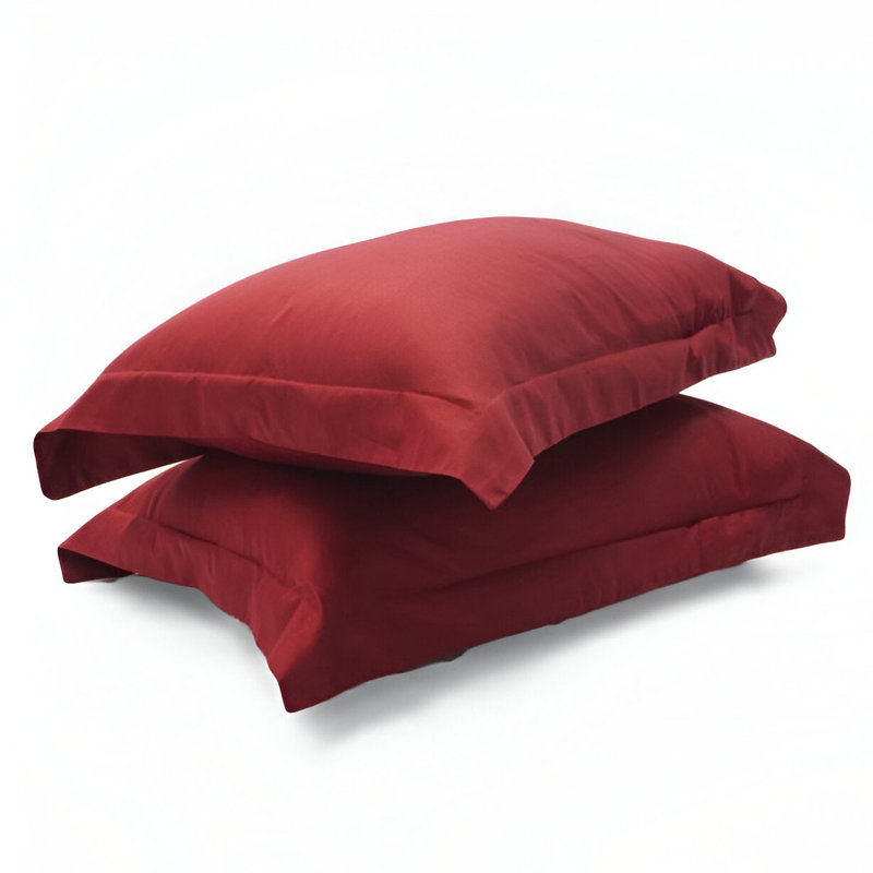 400TC Sateen Solid Cotton Pillow Sham, Burgundy