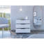 Commode rectangulaire blanche à 3 tiroirs-331236478