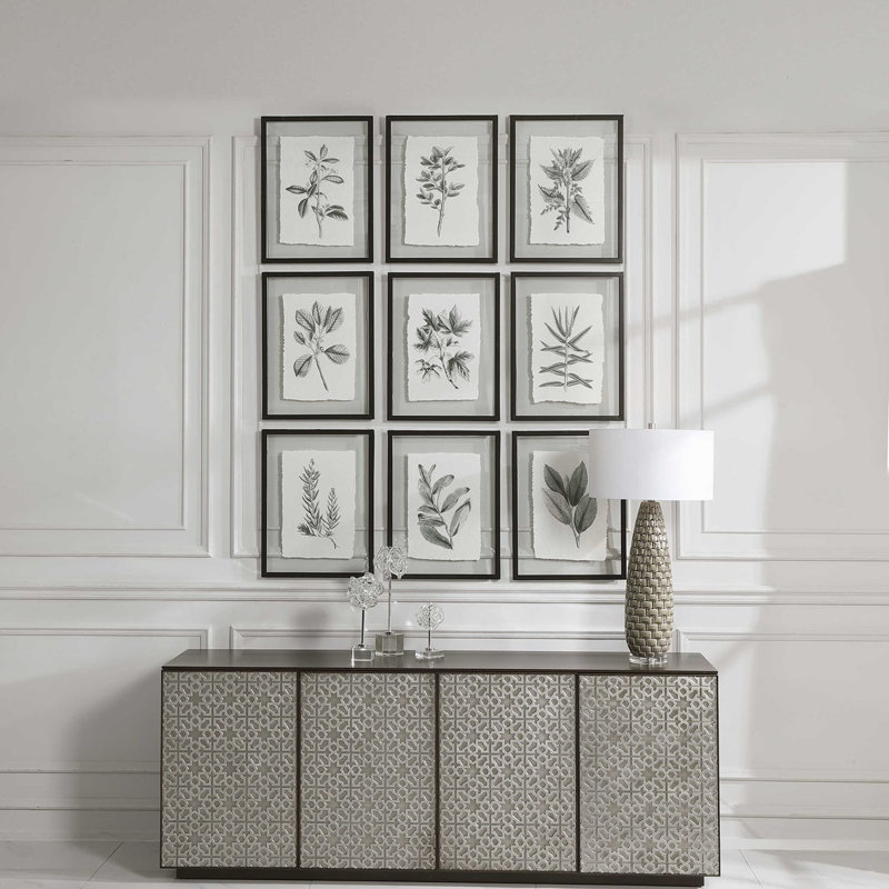 Farmhouse Florals - Ensemble de 9 reproductions de cadres photo simples