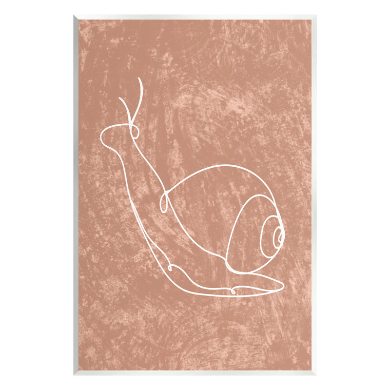 Minimalist Snail Line Drawing Art Print on MDF Wood