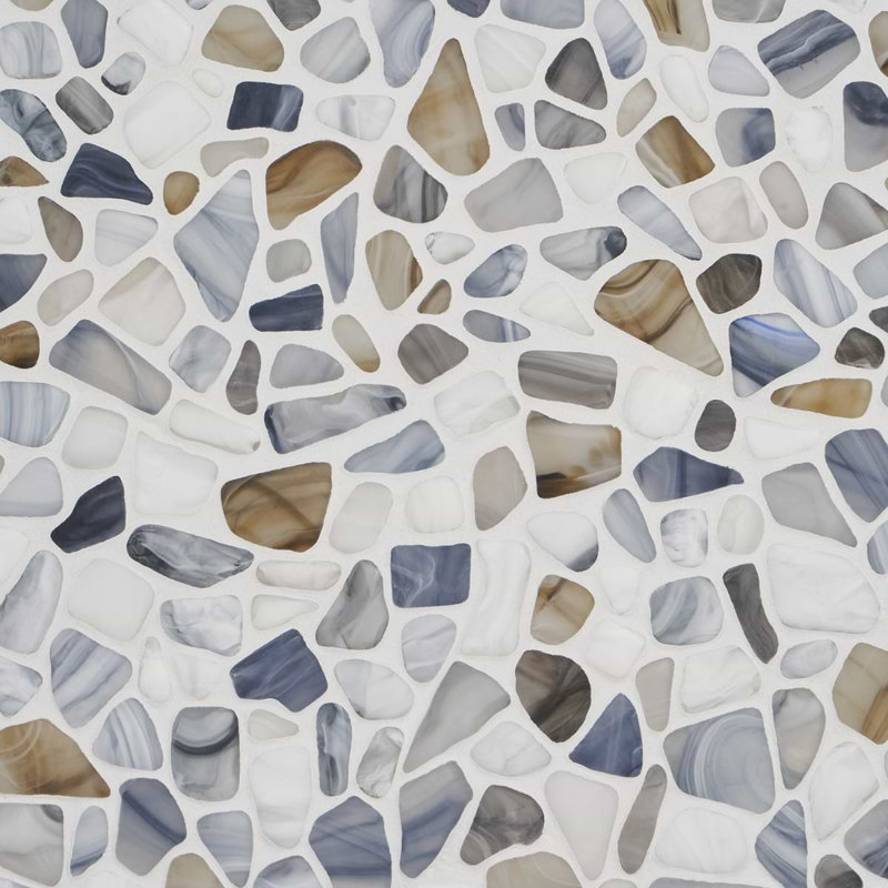 Riverglass 12x12 Frosted Glass Mosaic Tile