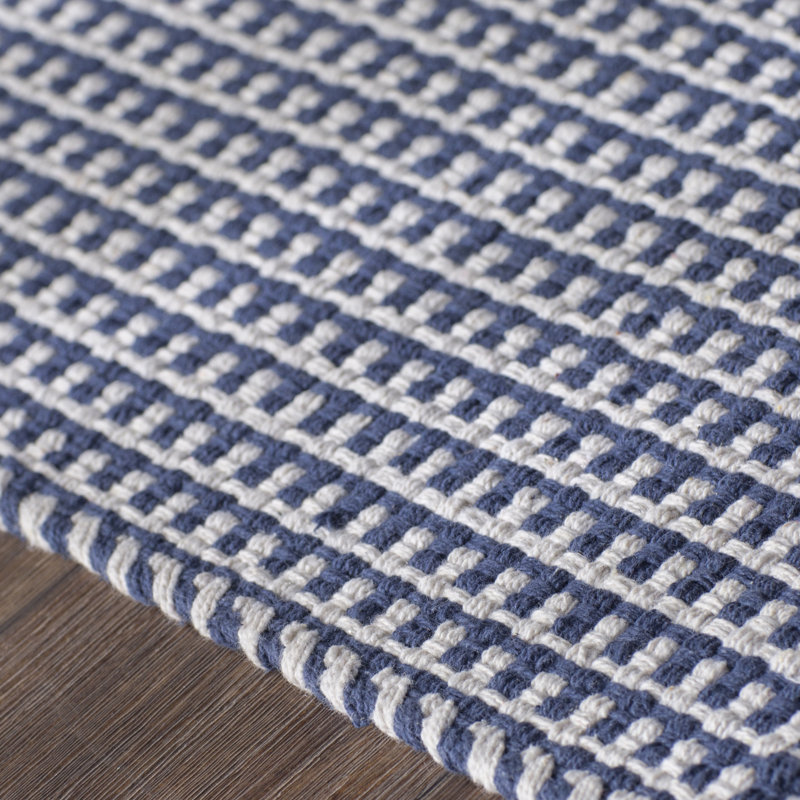Bester Hand Woven Cotton Solid Color Rug, Rectangle 5' x 8'
