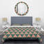 Ensemble de housse de couette abstrait géométrique rétro à mid-century-40702226