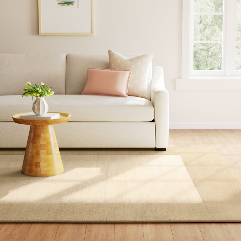 Dolma Handmade Wool Khaki/Beige Area Rug, Rectangle 8' x 11'