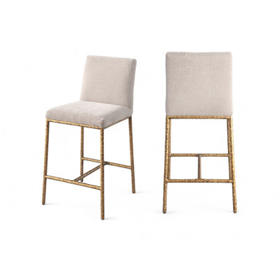 Reeves Chenille Fabric Upholstered Counter Stool