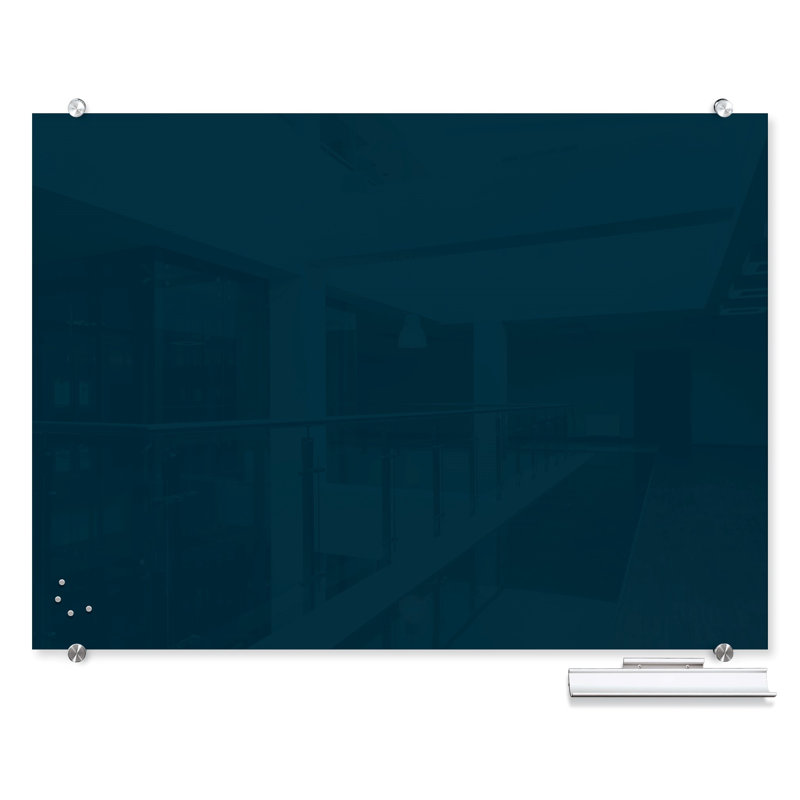 Tableau effaçable mural en verre Visionary, H 35,43 po x L 47,24 po, Marine