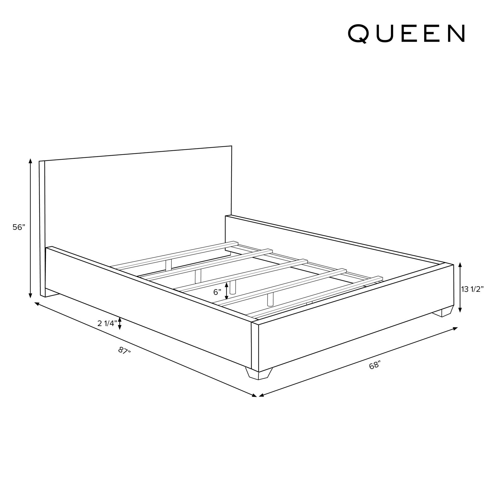 Allis Upholstered Wingback Bed, Queen, Prep Stripe Blue
