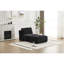 Chaise longue simple en mousse mémoire, recouverte de velours côtelé à motifs animaux, pour salon. Montage facile, déportable, rembourrage épais, combinaison personnalisable, noir moderne compressé avec motifs animaux.