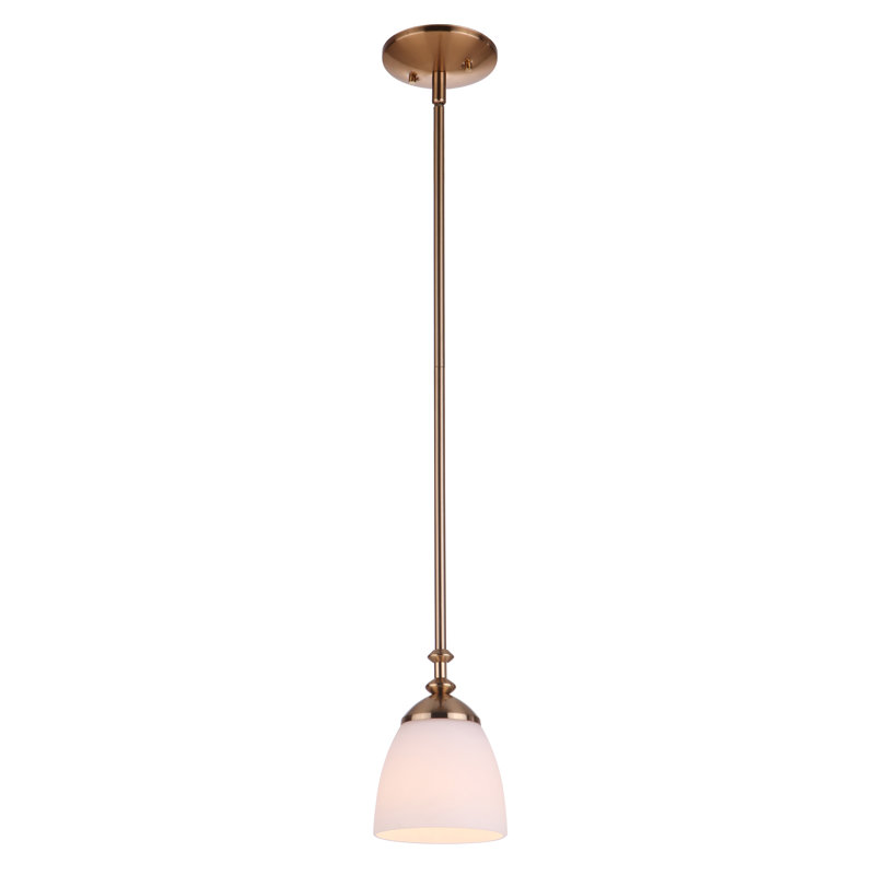 Luminaire suspendu conique à 1 lumière Marshville, Laiton satiné