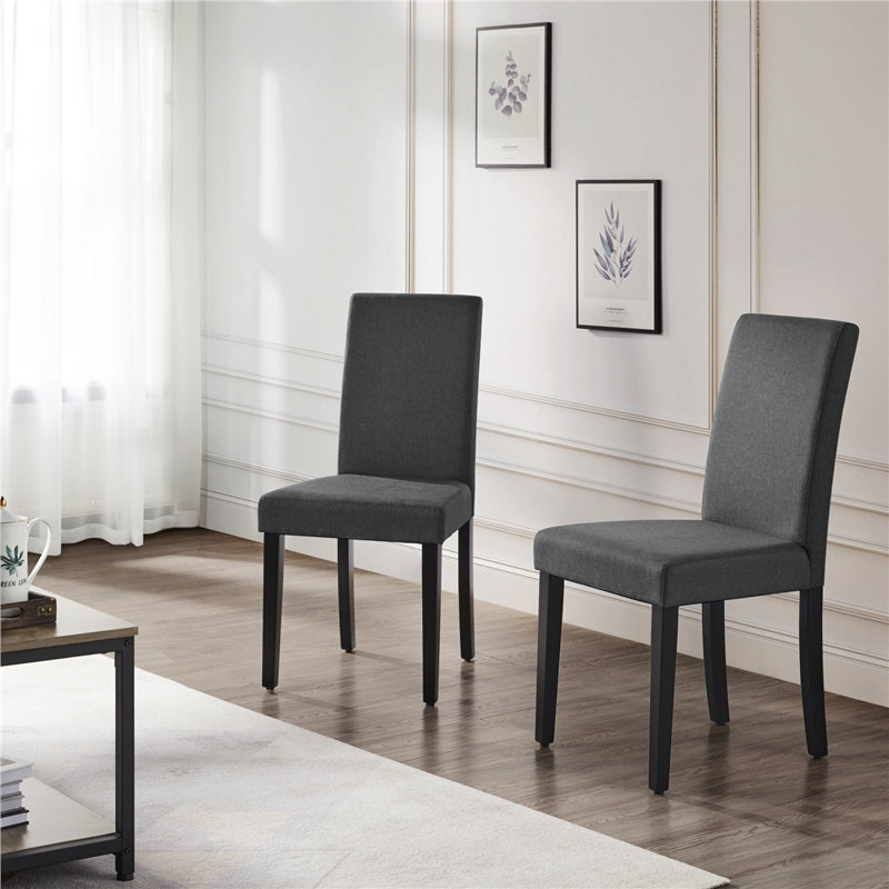 Chaises de salle à manger rembourrées Parson, Gris foncé