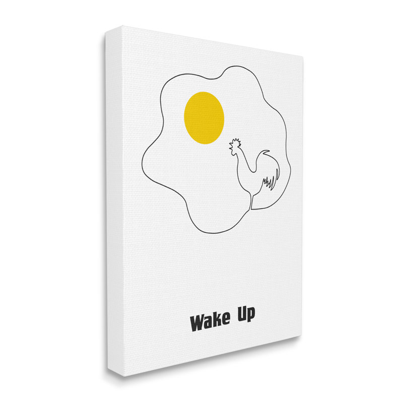 «Wake Up Rooster Sunrise Sunny Side Up Egg», art numérique sur giclée encadrée par Atelier Posters, Toile tendue