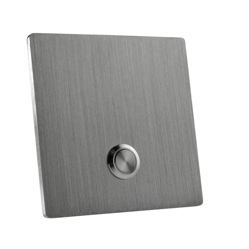 Bouton de sonnette, H 3,54 po x l 3,54 po x P 0,16 po