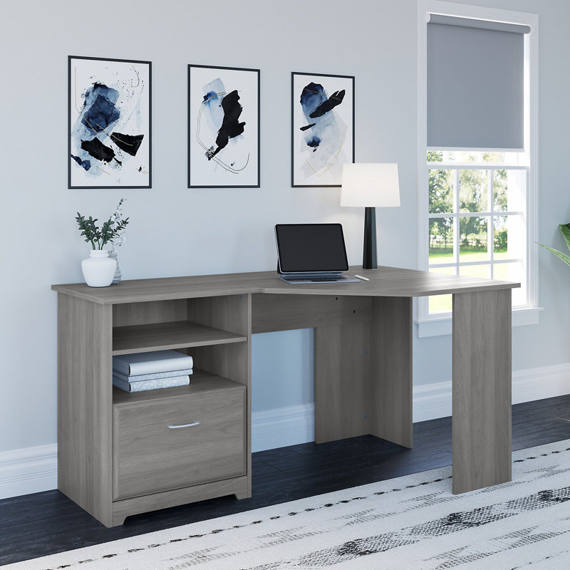 Bureau d'angle réversible Huckins, Gris moderne