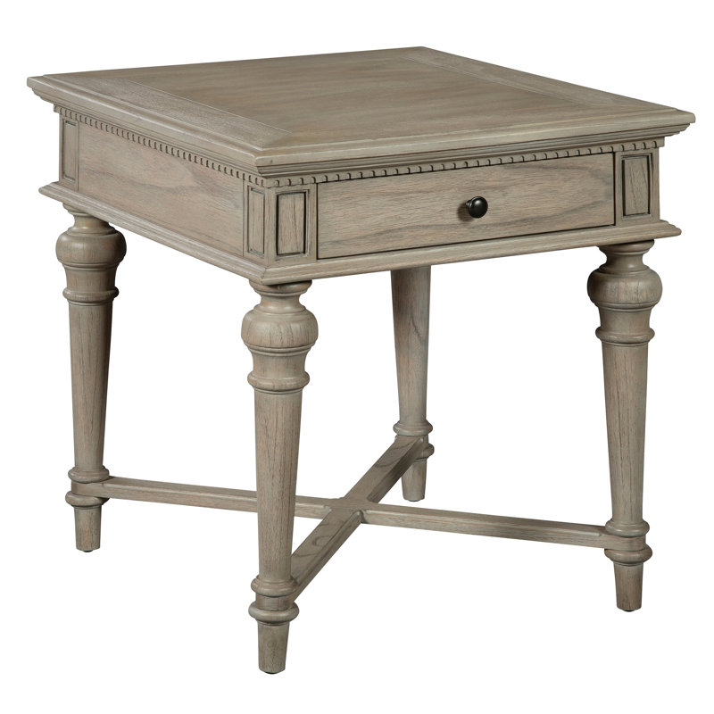 Solid Wood Cross Legs End Table